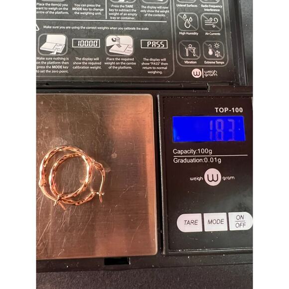 NEW gold over sterling silver twisted hoop earrings - Picture 9 of 9